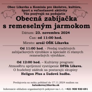 Obecna zabijacka s remeselnym jarmokom