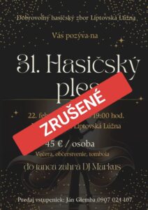 Hasicsky ples zruseny